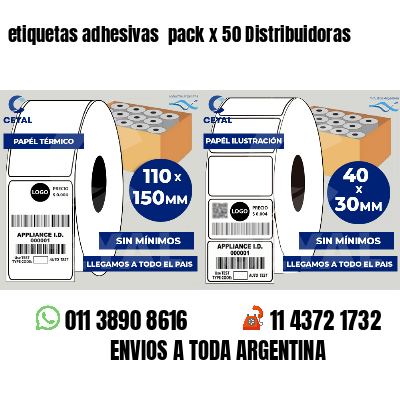 etiquetas adhesivas pack x 50 Distribuidoras