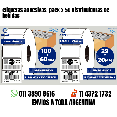 etiquetas adhesivas pack x 50 Distribuidoras de bebidas