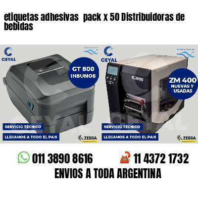 etiquetas adhesivas pack x 50 Distribuidoras de bebidas