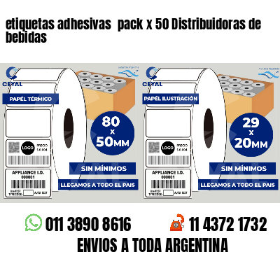 etiquetas adhesivas pack x 50 Distribuidoras de bebidas