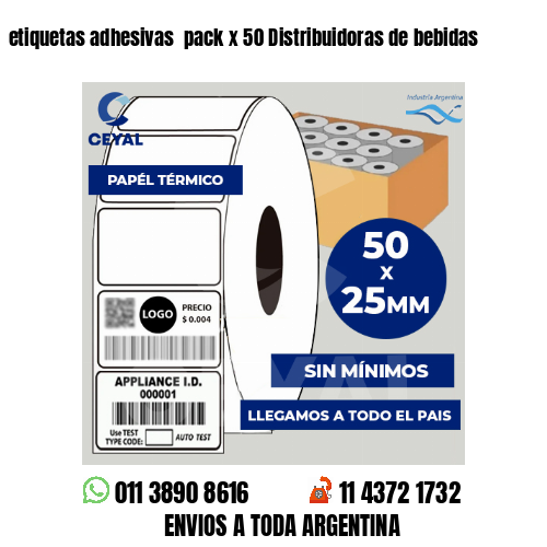 etiquetas adhesivas  pack x 50 Distribuidoras de bebidas