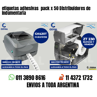 etiquetas adhesivas pack x 50 Distribuidores de indumentaria