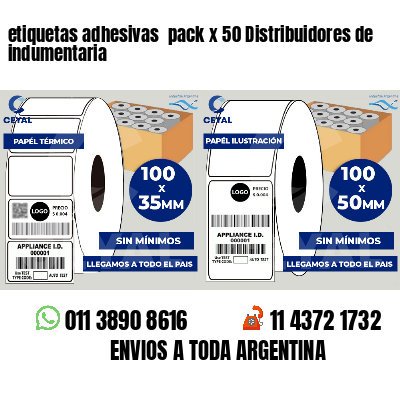 etiquetas adhesivas pack x 50 Distribuidores de indumentaria