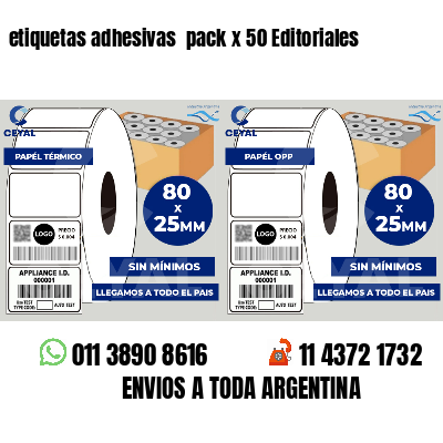 etiquetas adhesivas  pack x 50 Editoriales