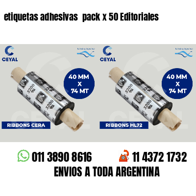 etiquetas adhesivas  pack x 50 Editoriales
