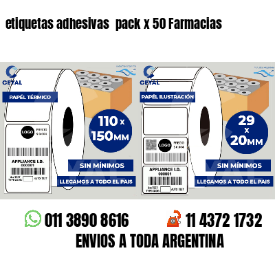 etiquetas adhesivas  pack x 50 Farmacias
