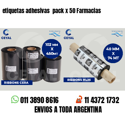etiquetas adhesivas  pack x 50 Farmacias