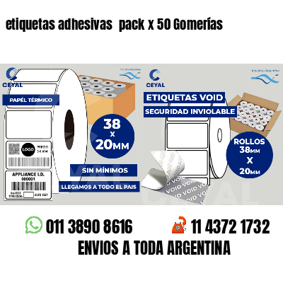 etiquetas adhesivas pack x 50 Gomerías
