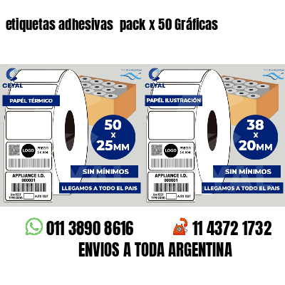 etiquetas adhesivas  pack x 50 Gráficas