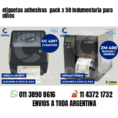 etiquetas adhesivas pack x 50 Indumentaria para niños