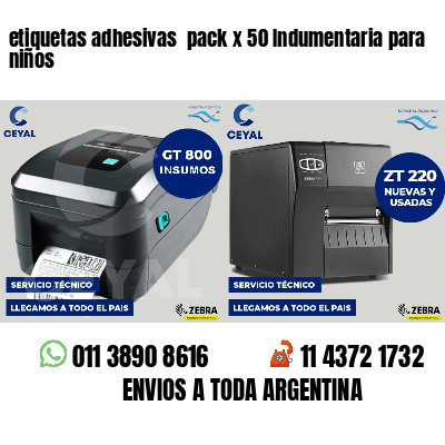 etiquetas adhesivas pack x 50 Indumentaria para niños