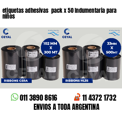 etiquetas adhesivas pack x 50 Indumentaria para niños