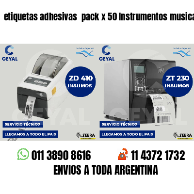 etiquetas adhesivas  pack x 50 Instrumentos musicales