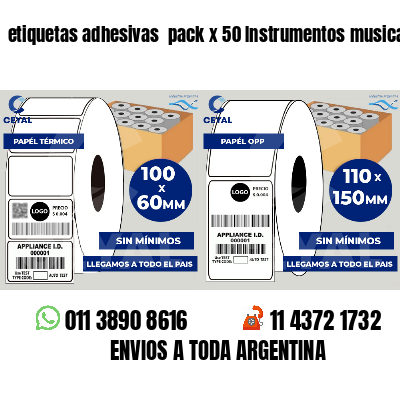 etiquetas adhesivas pack x 50 Instrumentos musicales