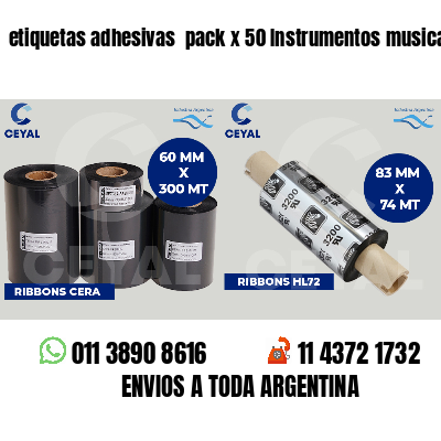etiquetas adhesivas  pack x 50 Instrumentos musicales