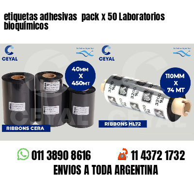etiquetas adhesivas  pack x 50 Laboratorios bioquímicos