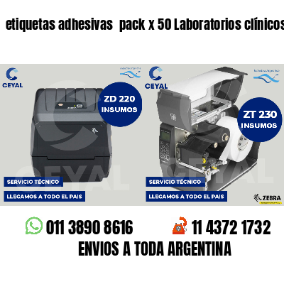 etiquetas adhesivas  pack x 50 Laboratorios clínicos
