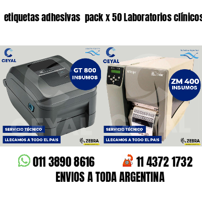 etiquetas adhesivas pack x 50 Laboratorios clínicos