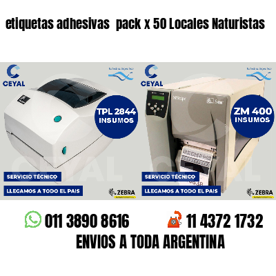etiquetas adhesivas pack x 50 Locales Naturistas