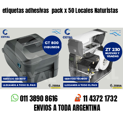 etiquetas adhesivas pack x 50 Locales Naturistas