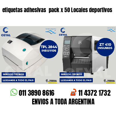 etiquetas adhesivas pack x 50 Locales deportivos