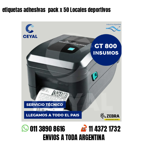 etiquetas adhesivas  pack x 50 Locales deportivos