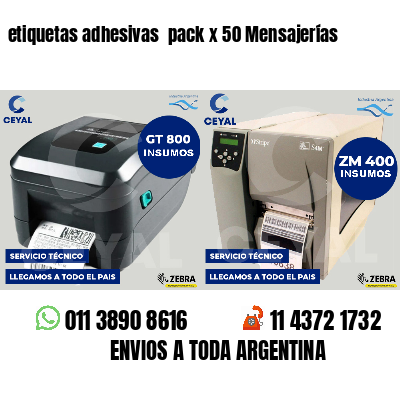 etiquetas adhesivas pack x 50 Mensajerías