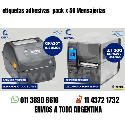 etiquetas adhesivas pack x 50 Mensajerías