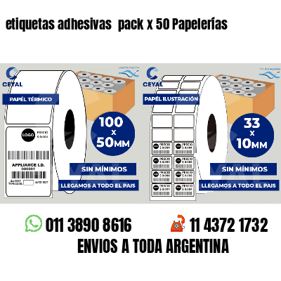 etiquetas adhesivas pack x 50 Papelerías