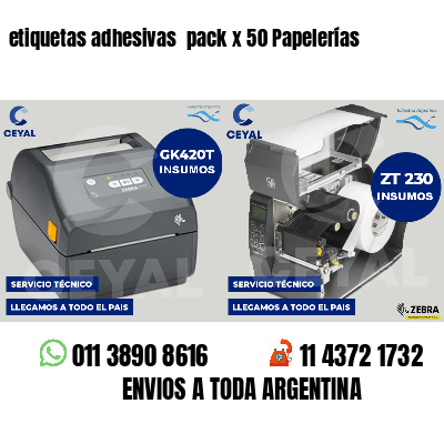 etiquetas adhesivas pack x 50 Papelerías
