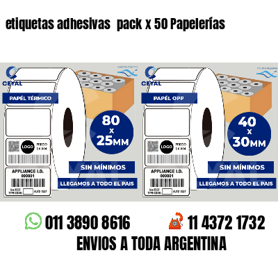 etiquetas adhesivas pack x 50 Papelerías
