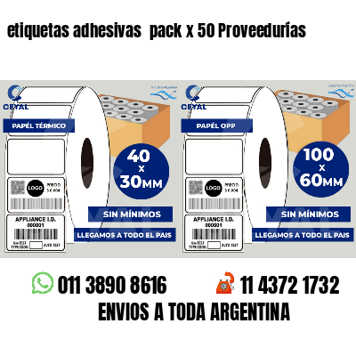 etiquetas adhesivas pack x 50 Proveedurías