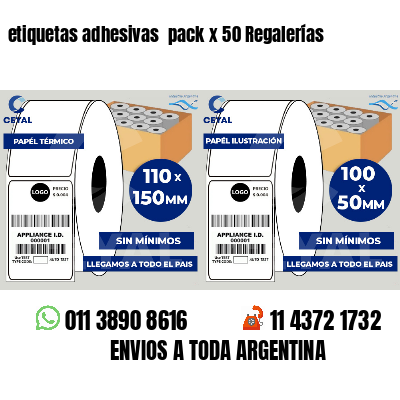 etiquetas adhesivas pack x 50 Regalerías