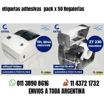 etiquetas adhesivas pack x 50 Regalerías
