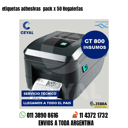 etiquetas adhesivas  pack x 50 Regalerías