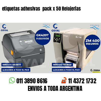 etiquetas adhesivas  pack x 50 Relojerías