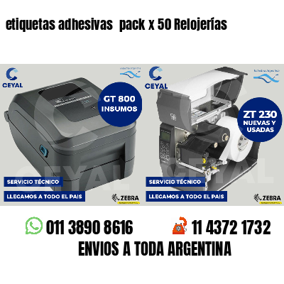 etiquetas adhesivas pack x 50 Relojerías