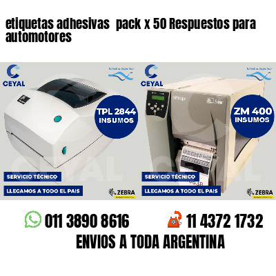 etiquetas adhesivas pack x 50 Respuestos para automotores