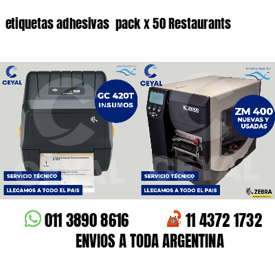 etiquetas adhesivas pack x 50 Restaurants
