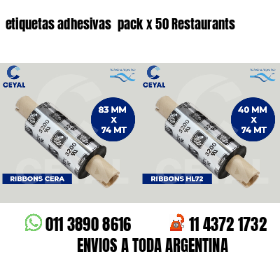 etiquetas adhesivas pack x 50 Restaurants