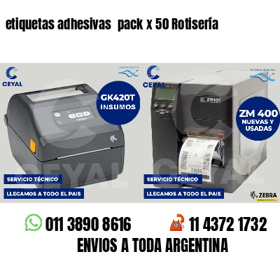 etiquetas adhesivas  pack x 50 Rotisería
