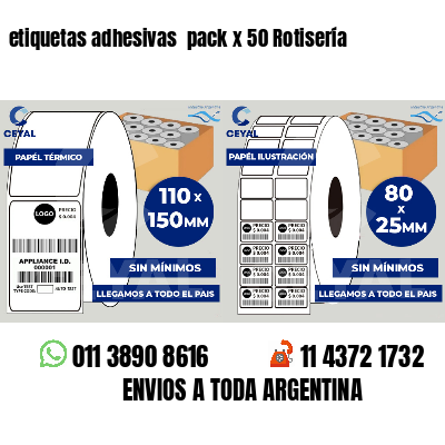 etiquetas adhesivas  pack x 50 Rotisería