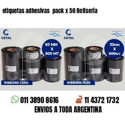 etiquetas adhesivas  pack x 50 Rotisería