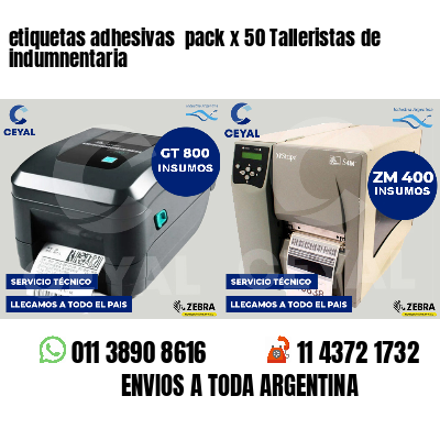 etiquetas adhesivas pack x 50 Talleristas de indumnentaria