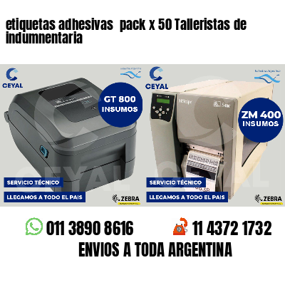 etiquetas adhesivas pack x 50 Talleristas de indumnentaria