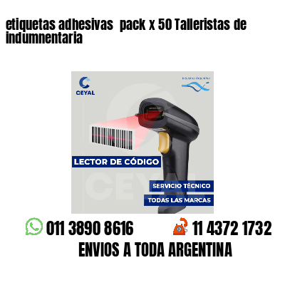 etiquetas adhesivas pack x 50 Talleristas de indumnentaria