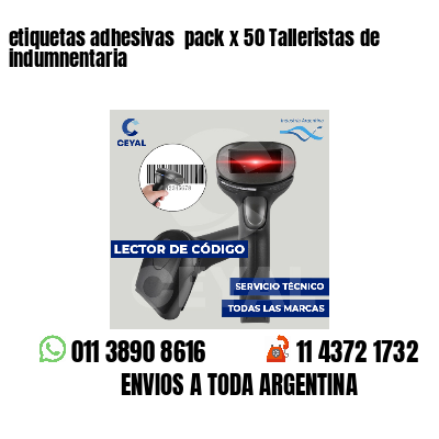 etiquetas adhesivas pack x 50 Talleristas de indumnentaria