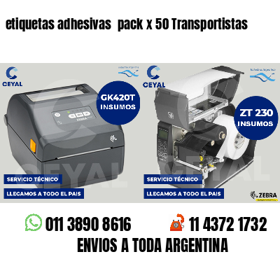 etiquetas adhesivas  pack x 50 Transportistas