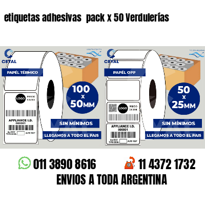 etiquetas adhesivas pack x 50 Verdulerías