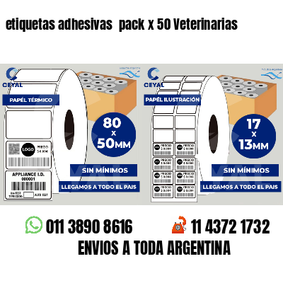 etiquetas adhesivas  pack x 50 Veterinarias